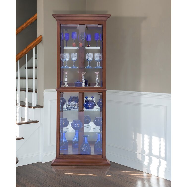 Lighted corner deals curio cabinet oak